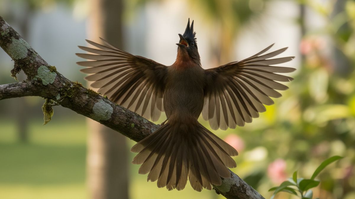 Tampilan seluruh badan Trucukan, memperlihatkan ciri khas pantat kuning
